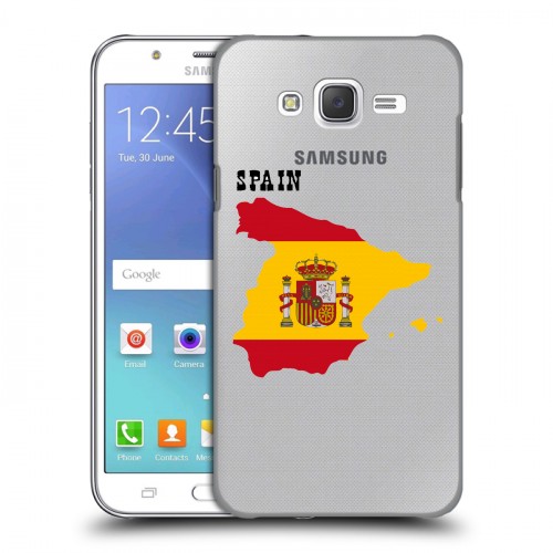 Полупрозрачный дизайнерский пластиковый чехол для Samsung Galaxy J5 флаг Испании