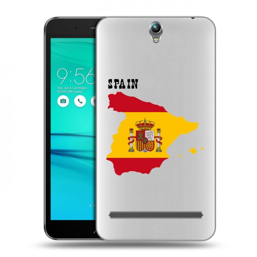 Полупрозрачный дизайнерский пластиковый чехол для ASUS ZenFone Go ZB690KG флаг Испании