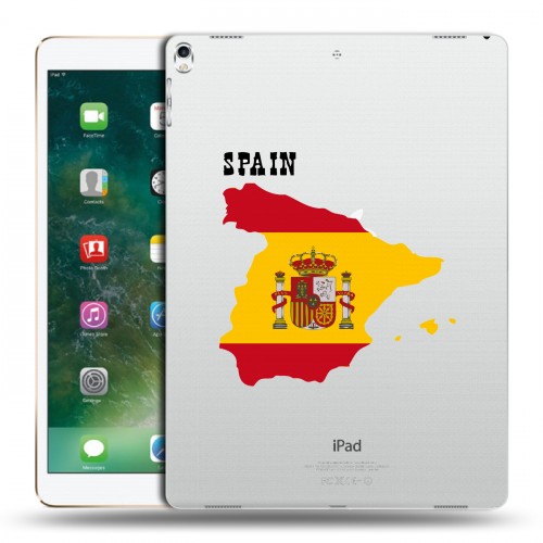Полупрозрачный дизайнерский пластиковый чехол для Ipad Pro 12.9 (2017) флаг Испании