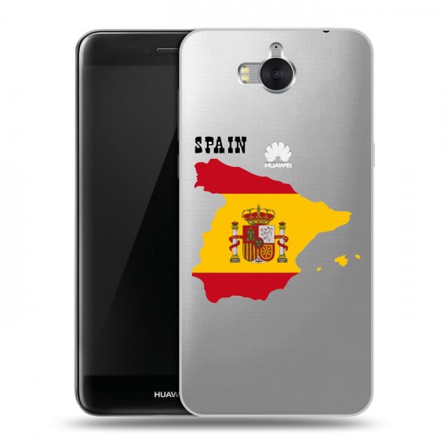 Полупрозрачный дизайнерский пластиковый чехол для Huawei Y5 (2017) флаг Испании