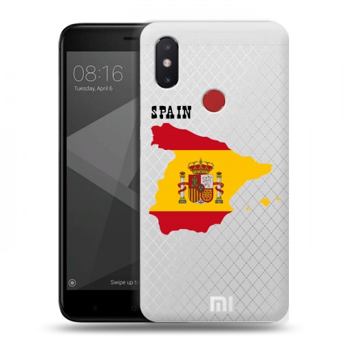 Полупрозрачный дизайнерский пластиковый чехол для Xiaomi Mi8 SE флаг Испании