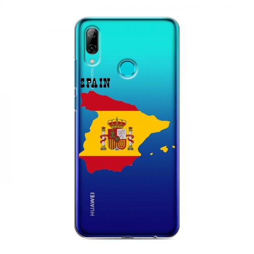 Полупрозрачный дизайнерский пластиковый чехол для Huawei P Smart (2019) флаг Испании