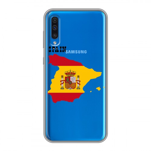 Полупрозрачный дизайнерский силиконовый чехол для Samsung Galaxy A50 флаг Испании