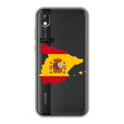 Полупрозрачный дизайнерский пластиковый чехол для Huawei Honor 8s флаг Испании