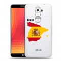 Полупрозрачный дизайнерский пластиковый чехол для LG Optimus G2 флаг Испании