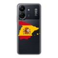 Полупрозрачный дизайнерский силиконовый чехол для Xiaomi Poco C65 флаг Испании