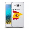 Полупрозрачный дизайнерский пластиковый чехол для Samsung Galaxy E5 флаг Испании