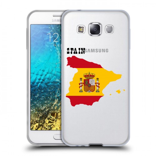 Полупрозрачный дизайнерский пластиковый чехол для Samsung Galaxy E5 флаг Испании