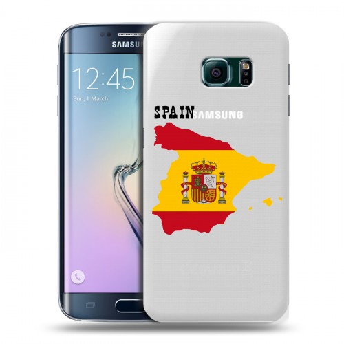 Полупрозрачный дизайнерский пластиковый чехол для Samsung Galaxy S6 Edge флаг Испании
