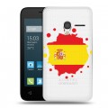 Полупрозрачный дизайнерский пластиковый чехол для Alcatel One Touch Pixi 3 (4.0) флаг Испании
