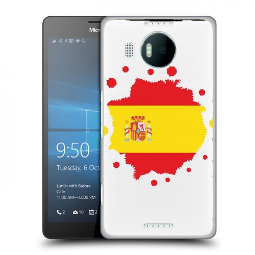 Полупрозрачный дизайнерский пластиковый чехол для Microsoft Lumia 950 XL флаг Испании