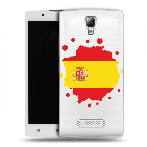 Полупрозрачный дизайнерский пластиковый чехол для Lenovo A2010 флаг Испании