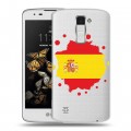 Полупрозрачный дизайнерский пластиковый чехол для LG K8 флаг Испании
