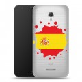 Полупрозрачный дизайнерский пластиковый чехол для Alcatel Pop 4 Plus флаг Испании