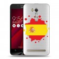 Полупрозрачный дизайнерский пластиковый чехол для ASUS Zenfone Go 5.5 флаг Испании
