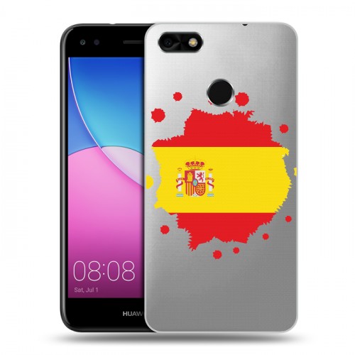 Полупрозрачный дизайнерский пластиковый чехол для Huawei Nova Lite (2017) флаг Испании