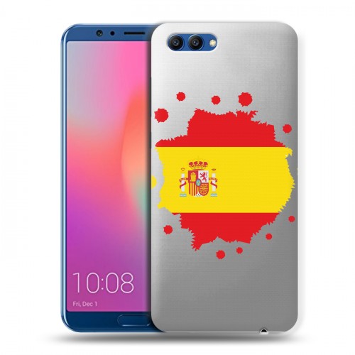 Полупрозрачный дизайнерский пластиковый чехол для Huawei Honor View 10 флаг Испании
