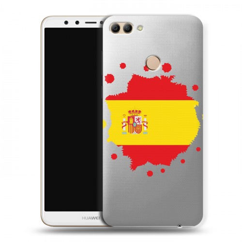 Полупрозрачный дизайнерский пластиковый чехол для Huawei Y9 (2018) флаг Испании