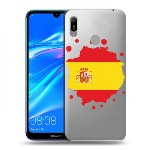 Полупрозрачный дизайнерский пластиковый чехол для Huawei Y6 (2019) флаг Испании