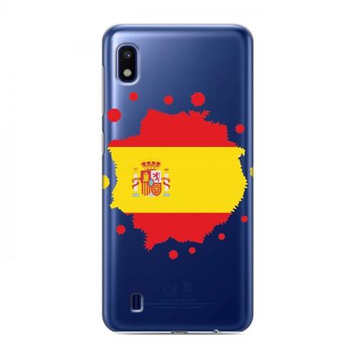 Полупрозрачный дизайнерский пластиковый чехол для Samsung Galaxy A10 флаг Испании