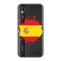 Полупрозрачный дизайнерский силиконовый с усиленными углами чехол для Huawei Honor 8s флаг Испании