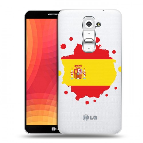 Полупрозрачный дизайнерский пластиковый чехол для LG Optimus G2 флаг Испании