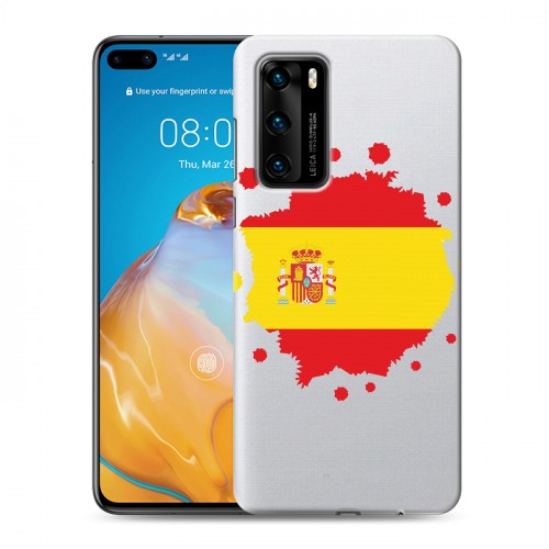 Полупрозрачный дизайнерский пластиковый чехол для Huawei P40 флаг Испании