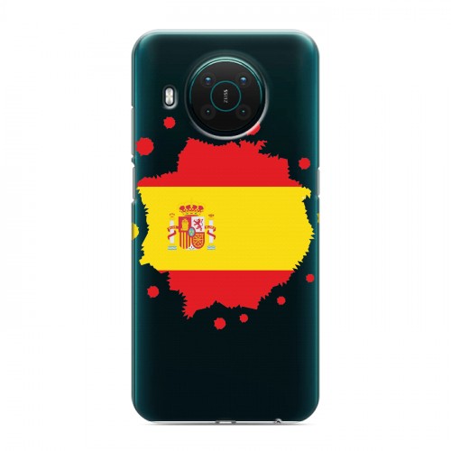 Полупрозрачный дизайнерский пластиковый чехол для Nokia X10 флаг Испании