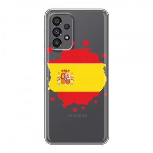 Полупрозрачный дизайнерский силиконовый чехол для Samsung Galaxy A73 5G флаг Испании