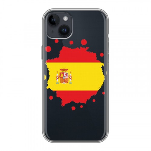 Полупрозрачный дизайнерский пластиковый чехол для Iphone 14 Plus флаг Испании