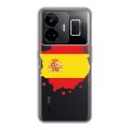 Полупрозрачный дизайнерский силиконовый с усиленными углами чехол для Realme GT3 флаг Испании