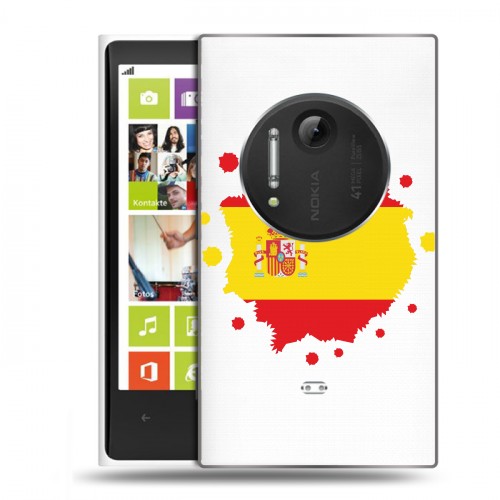 Полупрозрачный дизайнерский пластиковый чехол для Nokia Lumia 1020 флаг Испании