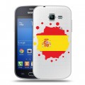 Полупрозрачный дизайнерский пластиковый чехол для Samsung Galaxy Trend Lite флаг Испании