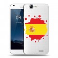 Полупрозрачный дизайнерский пластиковый чехол для Huawei Ascend G7 флаг Испании