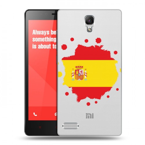 Полупрозрачный дизайнерский силиконовый чехол для Xiaomi RedMi Note флаг Испании