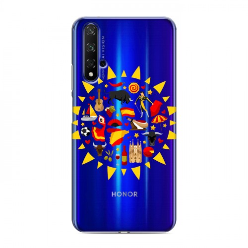 Полупрозрачный дизайнерский пластиковый чехол для Huawei Honor 20 флаг Испании