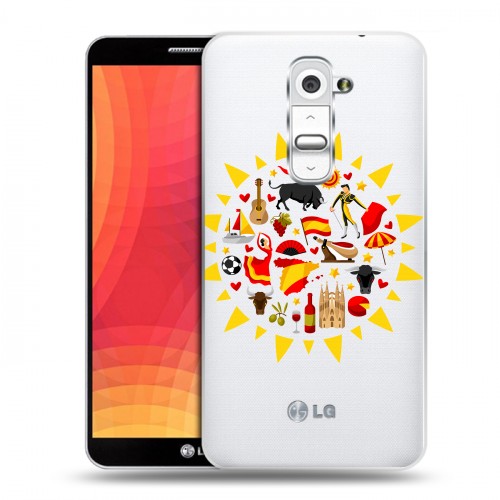 Полупрозрачный дизайнерский силиконовый чехол для LG Optimus G2 флаг Испании