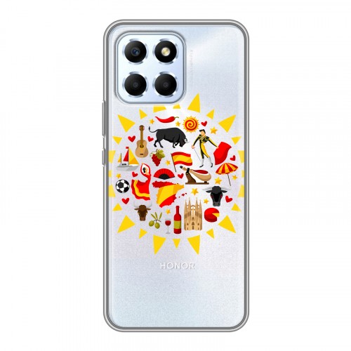 Полупрозрачный дизайнерский силиконовый чехол для Huawei Honor X6 флаг Испании