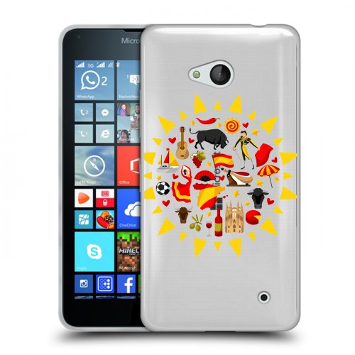 Полупрозрачный дизайнерский силиконовый чехол для Microsoft Lumia 640 флаг Испании