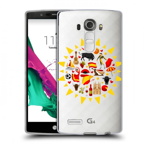 Полупрозрачный дизайнерский пластиковый чехол для LG G4 флаг Испании