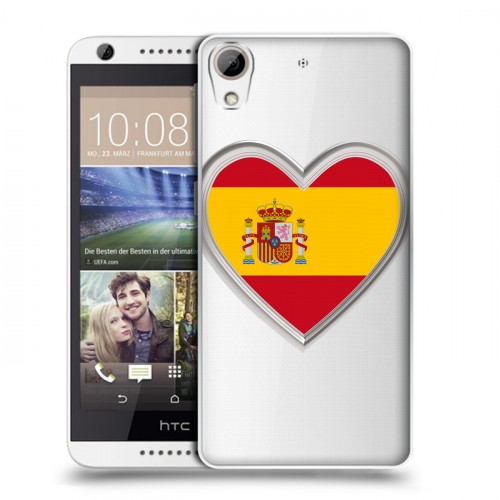 Полупрозрачный дизайнерский пластиковый чехол для HTC Desire 626 флаг Испании