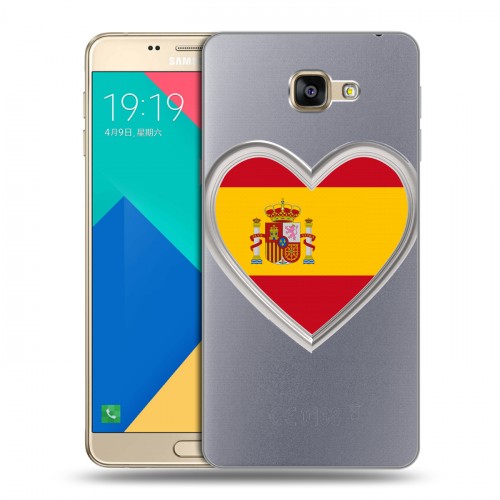 Полупрозрачный дизайнерский пластиковый чехол для Samsung Galaxy A9 флаг Испании