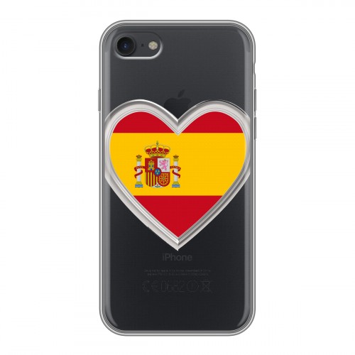 Полупрозрачный дизайнерский силиконовый чехол для Iphone 7 флаг Испании