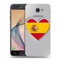 Полупрозрачный дизайнерский пластиковый чехол для Samsung Galaxy J5 Prime флаг Испании