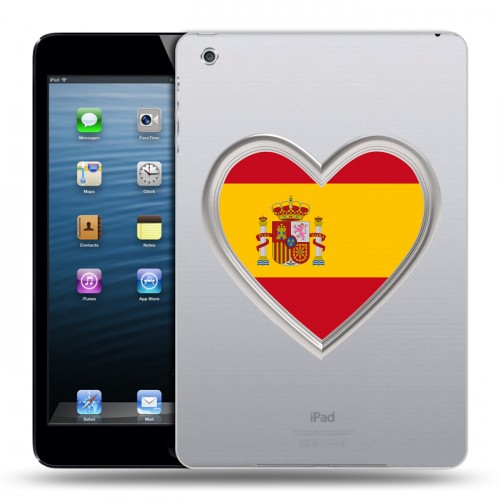 Полупрозрачный дизайнерский пластиковый чехол для Ipad Mini флаг Испании