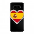 Полупрозрачный дизайнерский пластиковый чехол для Samsung Galaxy S10 Plus флаг Испании