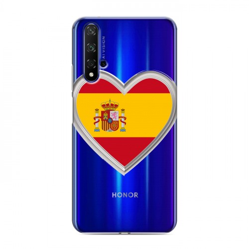 Полупрозрачный дизайнерский пластиковый чехол для Huawei Honor 20 флаг Испании