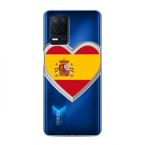 Полупрозрачный дизайнерский пластиковый чехол для Realme Narzo 30 5G флаг Испании