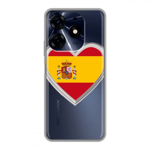 Полупрозрачный дизайнерский силиконовый чехол для Tecno Spark 10 Pro флаг Испании