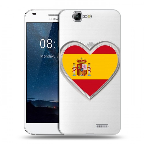 Полупрозрачный дизайнерский силиконовый чехол для Huawei Ascend G7 флаг Испании